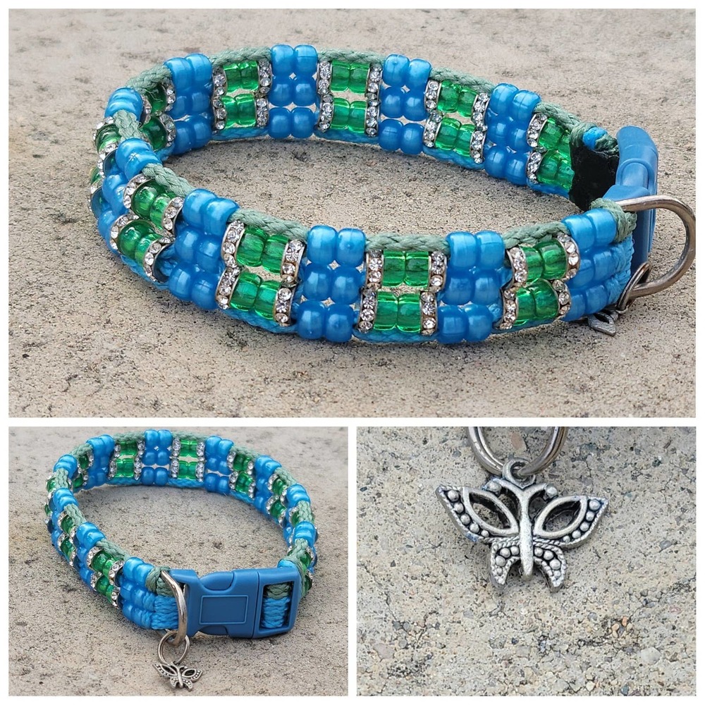 Custom Handmade Beaded Bling Dog Collar